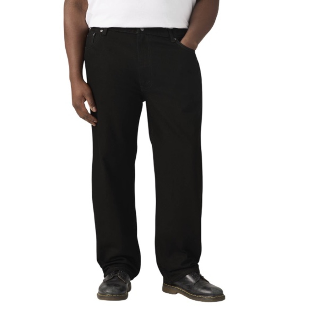 Levi's NWT Mens 505 Regular Fit Jeans Black Denim Big And Tall Size 52x34